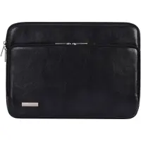 Canvas Artisan Laptophoes 15.6 Inch VV - Met Extra Ritsvak - PU Leer - Laptop Sleeve – Zwart