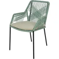 BUITEN living Seville dining tuinstoel stapelbaar | touw + staal | mint 1 persoon