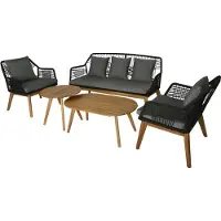 Kaemingk Sevilla Loungeset pp-touw zwart