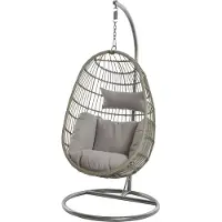 Kaemingk Corsica eierstoel wicker grijs 2 stuks