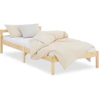 Homestyle4u Houten bed - 90x200 cm - Naturel - Lattenbodem