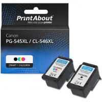 PrintAbout Huismerk Canon PG-545XL / CL-546XL Inktcartridge Zwart + 3 kleuren Multipack Hoge capaciteit