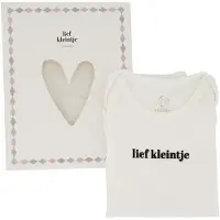Zusss Rompertje Lief Kleintje In Doosje Maat 62/68 Wit/Zwart White / Black - Cadeau - Baby - Geboorte - Zwangerschap