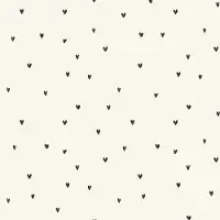 Next vliesbehang Ditsy Heart zwart wit 10mx52cm