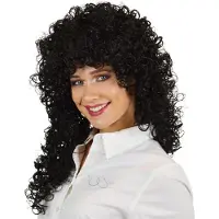 Witbaard Pruik Katja Dames Synthetisch Zwart
