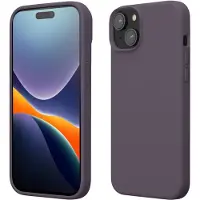 Kwmobile Case voor iPhone 15 - Slank TPU-Hoesje met Zachte Afwerking - In Bleke iris