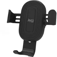 Jaym , Smartphone autohouder met 15W inductielader en 2 bevestigingen, Zwart