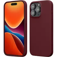 Kwmobile Case voor iPhone 15 Pro Max - Slank TPU-Hoesje met Zachte Afwerking - In bordeaux-violet