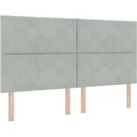 vidaXL LED Hoofdbord Lichtgrijs 180 cm Fluweel