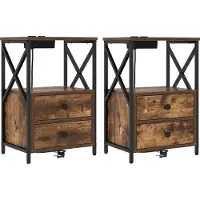 vidaXL Nachtkastje 2 st Rook Eiken 40 x 31 x 60 cm Bewerkt hout