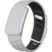 Strap-it Siliconen sport bandje met druksluiting - geschikt voor Whoop 5.0 (lichtgrijs/zwart)