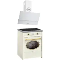 Gurari Fornuis - - GCH E 612 Cr r - Retro Inductie 60 cm , Range Coocker, 60 L + Afzuigkap - GCH 268 WH 6 Prime - Afzuigkap 60cm