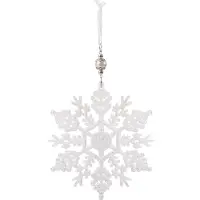 Springos Kersthanger | Ster | Kerstboomhanger | Wit | Glitters | 17 cm