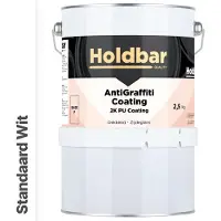 Holdbar Anti Graffiti Coating Wit (Witste kleur) 2,5 Kg - Maakt Graffiti verwijderbaar - Graffiti Verwijderen - In Alle Kleuren - Voor Steen, Beton, Hout, Metaal en Tegels