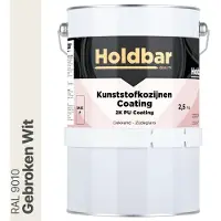 Holdbar Kunststofkozijnen Coating Gebroken Wit (RAL 9010) 2,5 Kg - Kunststof Kozijnen Schilderen - Hecht direct op kunststof - 100% UV-bestendig - kunststof kozijnen verven