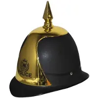 Funny fashion Engelse politiehelm | luxe zwarte politie cap (Zwart)