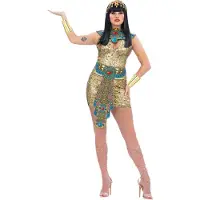 Smiffys Fever Egyptian Costume Volwassenen Vrouwen Goud Sexy Maat S