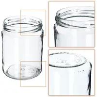 Kadax Wekpotten 540 ml, inmaakpot om in te zetten, inmaakpotten voor schroefdeksel, jampot, voorraadpot, conservenglas, ronde glazen (goud/8 stuks), 8.6x8.6x11.6, K7497-K7608