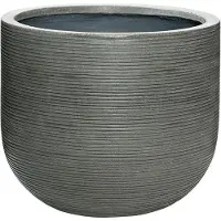 Pottery Pots Bloempot Ridged Cody L Dark Grey Horizontally Ridged 42 x 37 cm