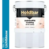 Holdbar Anti Graffiti Coating Lichtblauw (RAL 5012) 2,5 Kg - Maakt Graffiti verwijderbaar - Graffiti Verwijderen - In Alle Kleuren - Voor Steen, Beton, Hout, Metaal en Tegels