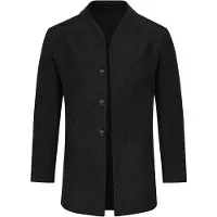 Allthemen Heren Winterjas Slim Fit Business Coat - Lang Wollen Jas - L
