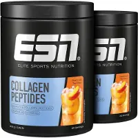 ESN Collagen Peptides, Peach Iced Tea, 2 x 300 g – 40 Porties - Voordeelverpakking - Collageenpoeder met Vitamine C & Mineralen