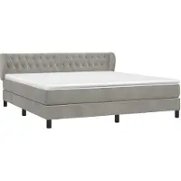 Syfax Boxspring met matras fluweel lichtgrijs 160x200 cm