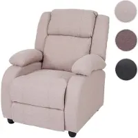 Mendler Tv-stoel Lincoln, relaxstoel, fauteuil, stof/textiel, crème-grijs