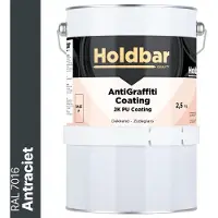 Holdbar Anti Graffiti Coating Antracietgrijs (RAL 7016) 2,5 Kg - Maakt Graffiti verwijderbaar - Graffiti Verwijderen - In Alle Kleuren - Voor Steen, Beton, Hout, Metaal en Tegels