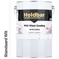 Holdbar PVC-Vloer Coating Wit (Witste kleur) 2,5 Kg - Vloerverf - Alle kleuren - Hecht direct op PVC - Slijtvast - UV-bestendig - Gemakkelijk te reinigen - Beschermt PVC-Vloer - 2 Componenten Verf