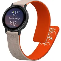 Kwmobile sporthorloge band geschikt voor Garmin vivoactive 5 / active 5 bandje - Smartwatch of activity tracker polsband - Met magneetsluiting - In beige / oranje