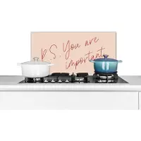 KitchenYeah Spatscherm keuken - Quotes - You are important - Pastel - Design - Keuken - 60x30 cm - Spatscherm achterwand