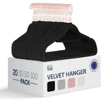 Blumtal - Kledinghangers - Velvet - Fluweel - Rose Gold - Zwart - 20 stuks