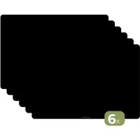 KitchenYeah Placemats - 6 stuks - 45x30 cm - Placemat kunststof - Zwart - Borden onderleggers - Decoratie voor op tafel - Keuken tafeldecoratie accessoires - Vinyl onderlegger - Tafelversiering