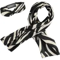 Like Flo sjaal + hoofdband zwart/wit Muts/sjaal Meisjes Polyester Dierenprint - maat 104-128