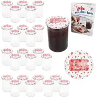 MamboCat Set van 25 stuks Sturzglas 435 ml To 82, met liefde gemaakt deksel incl. receptenboekje