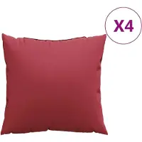 vidaXL Bankkussens 4 stuks Wijnrood 60x60 cm Stof