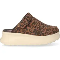 HeyDude Instapper Women Delray Clog Suede Brown Leopard-Schoenmaat 41