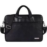 Canvas Artisan Luxe Laptophoes 15.6 Inch DG - Laptoptas met Schouderriem - Voor Dames & Heren - Laptop Sleeve met Handvat - Zwart