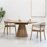 Giga Meubel Eettafel Sivan Naturel Rond Uitschuifbaar 120-160cm