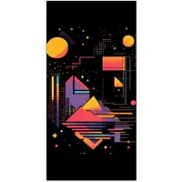 PosterMonkey Poster 60x120 cm - Abstract - Vormen - Lijnen - Kleurrijk - Posters - Kamer decoratie - Wanddecoratie woonkamer - Muurdecoratie slaapkamer