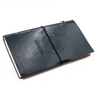 Ancient Wisdom Handgemaakt leren dagboek - Notitieboek - Levensboom - Groen (80 pagina's) - 22x12x1.5cm