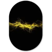 MuchoWow Muurovaal 40x60 cm - Ovale wanddecoratie Gaming - Elektriciteit - Geel - Energie - Ovalen schilderij - Muurdecoratie woonkamer - Kamer decoratie - Schilderijen - Wandcirkel