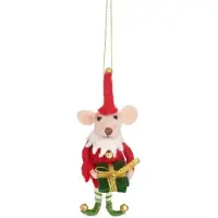 Sass & Belle Kerstelf muis vilten kersthanger -