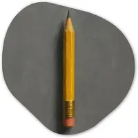 MuchoWow Organische wanddecoratie 90x90 cm - Organisch schilderij Potlood - Schilderij - Geel - Muurdecoratie woonkamer - Kamer decoratie - Schilderijen - Muurcirkel aesthetic