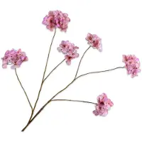 Silk-ka Kunstbloem-Zijde Bloemen Hortensia Tak "Real Touch" Roze 121 cm