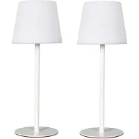Home Deco Factory LED tafellamp - 2x - Wit - Kunststof - 40 cm - Oplaadbaar via USB-C