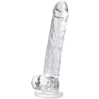 Power Escorts - 11 Inch Clear Realistische Dildo Met Ballen - 28 CM