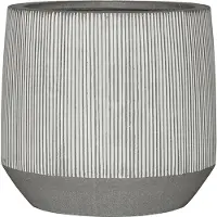Pottery Pots - Plantenbak - Harith M - Ø42cm x H38cm - White Stripe vertically upper