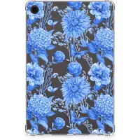 B2Ctelecom Siliconen Hoesje voor Samsung Galaxy Tab A9 Plus Flowers Blue